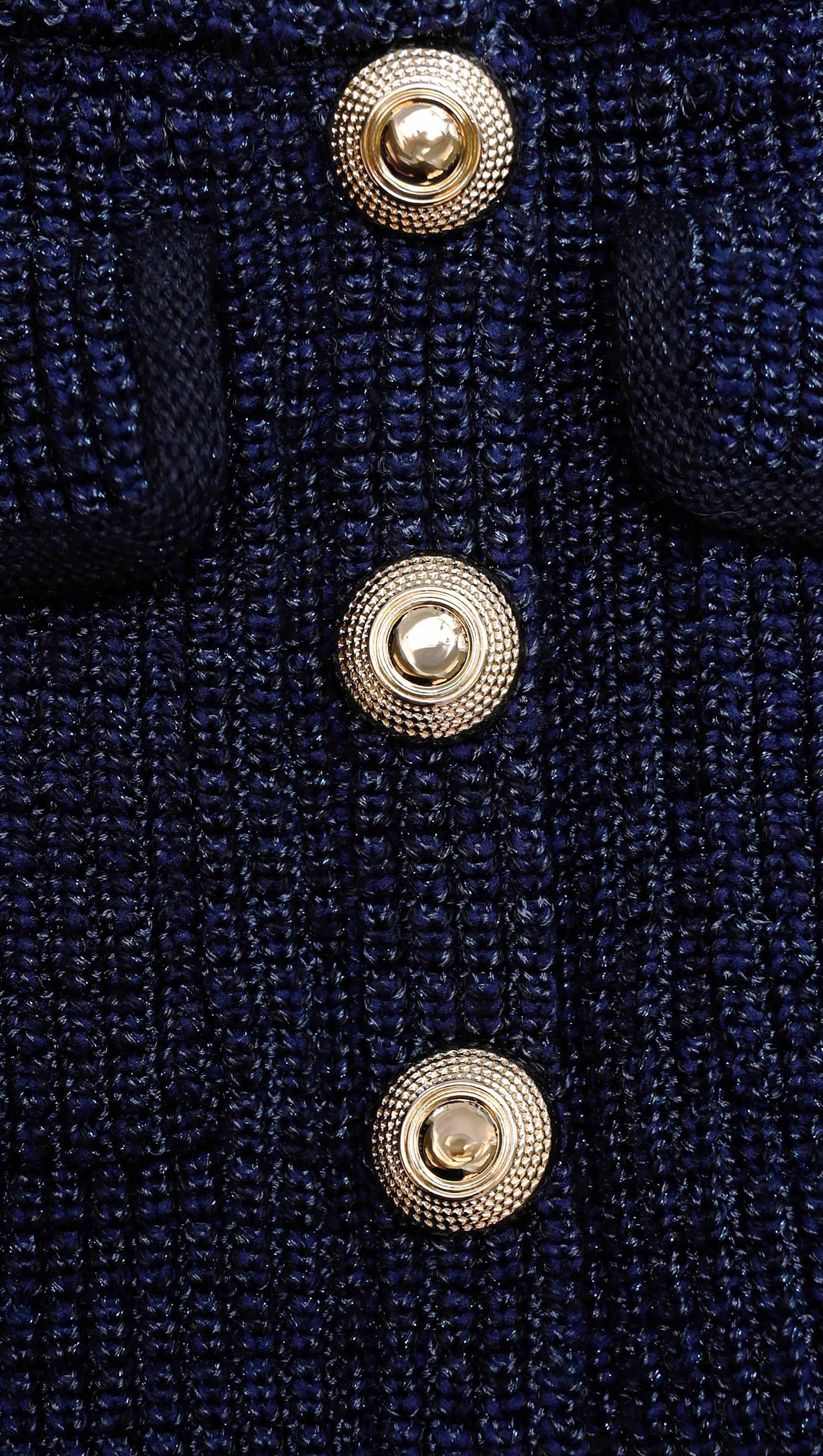 KNIT PEPLUM MAXI DRESS IN DARK BLUE