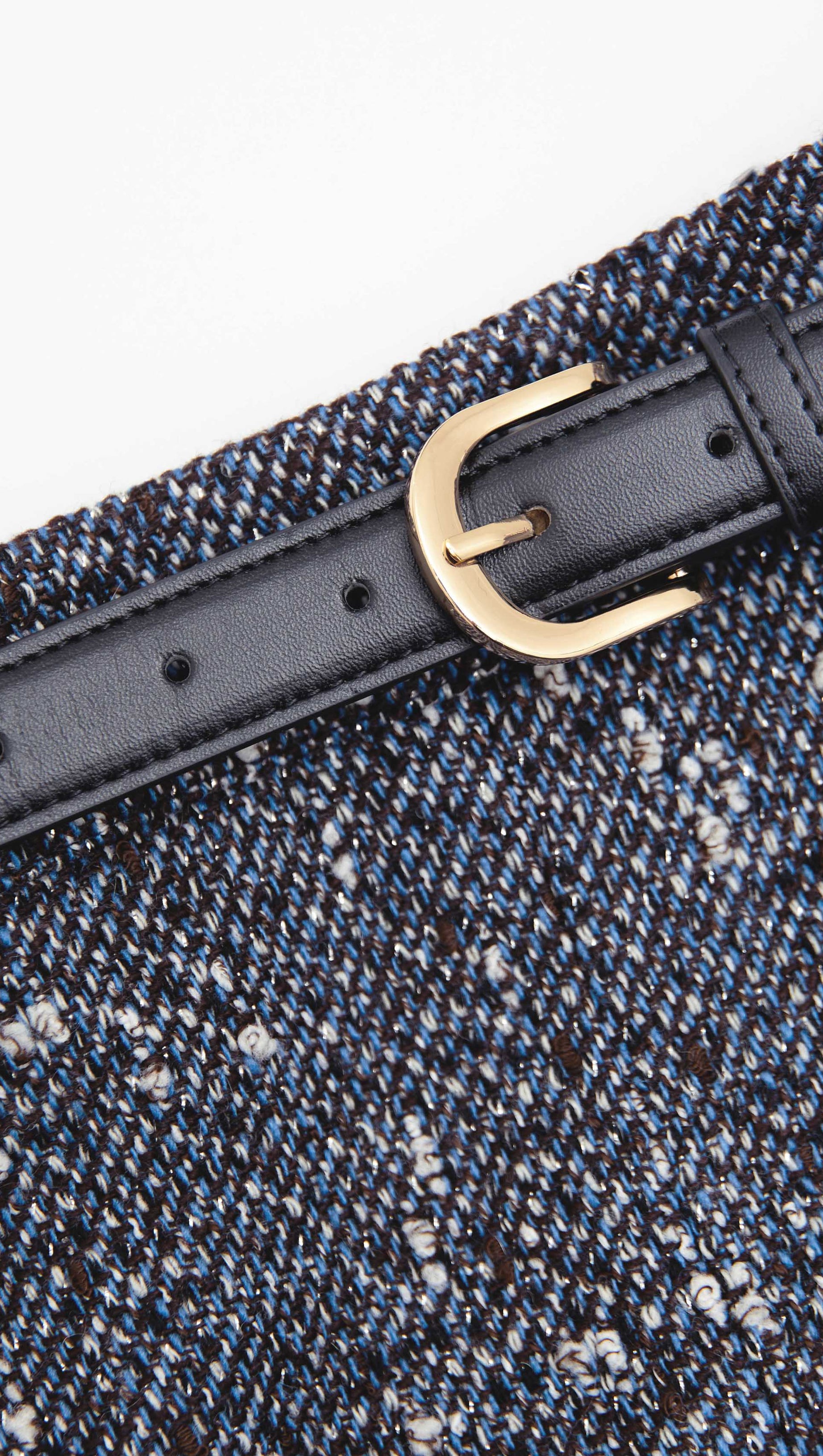 blauer Bouclé-Minirock