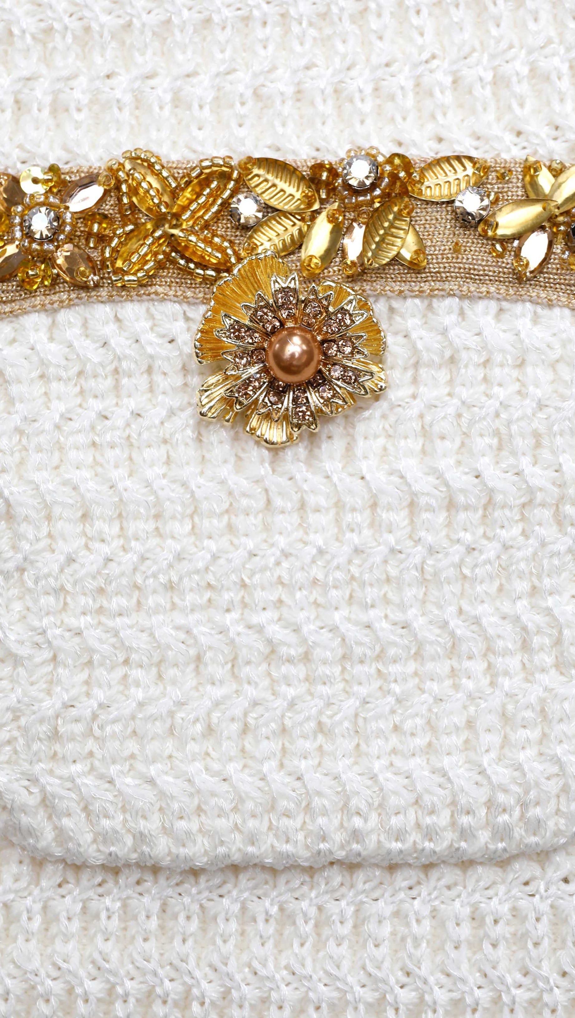 GONNA MIDI IN MAGLIA LUREX CREMA