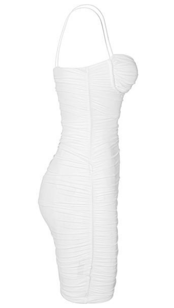 AIIZIE RUCHED MINI DRESS IN PINK - product image