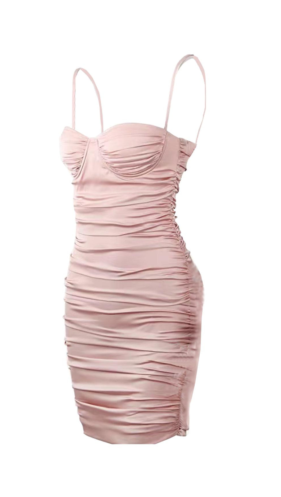 Gerafftes Minikleid in Pink 