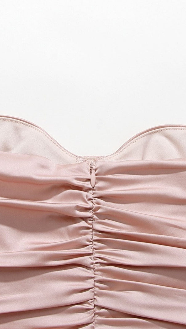 AIIZIE RUCHED MINI DRESS IN PINK - product image