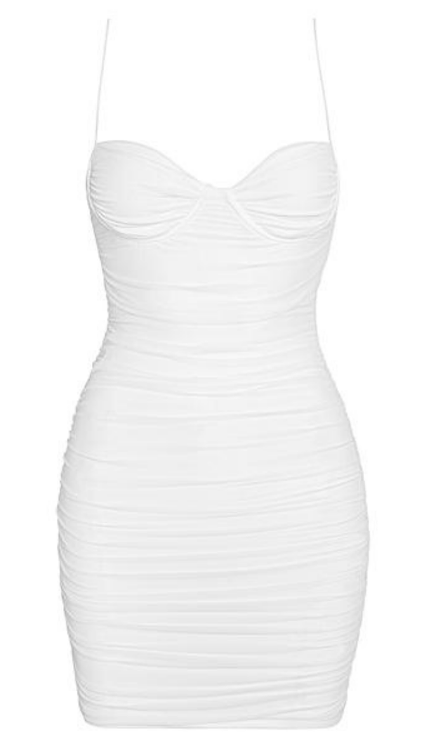 AIIZIE RUCHED MINI DRESS IN PINK - product image