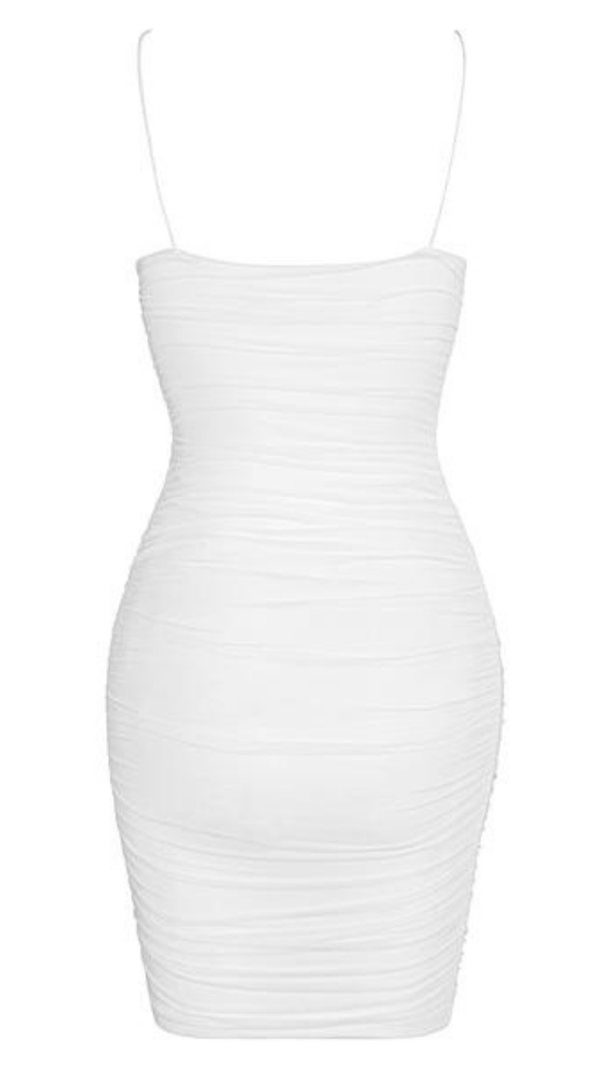 AIIZIE RUCHED MINI DRESS IN WHITE - product image