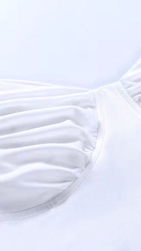 AIIZIE RUCHED MINI DRESS IN WHITE - product image