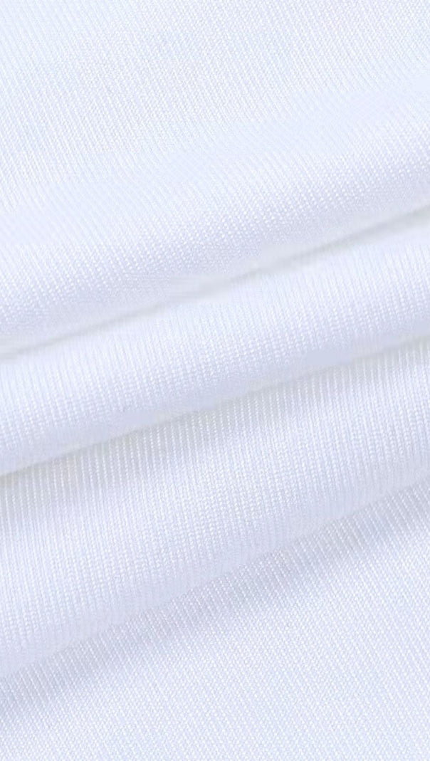 RUCHED MINI DRESS IN WHITE
