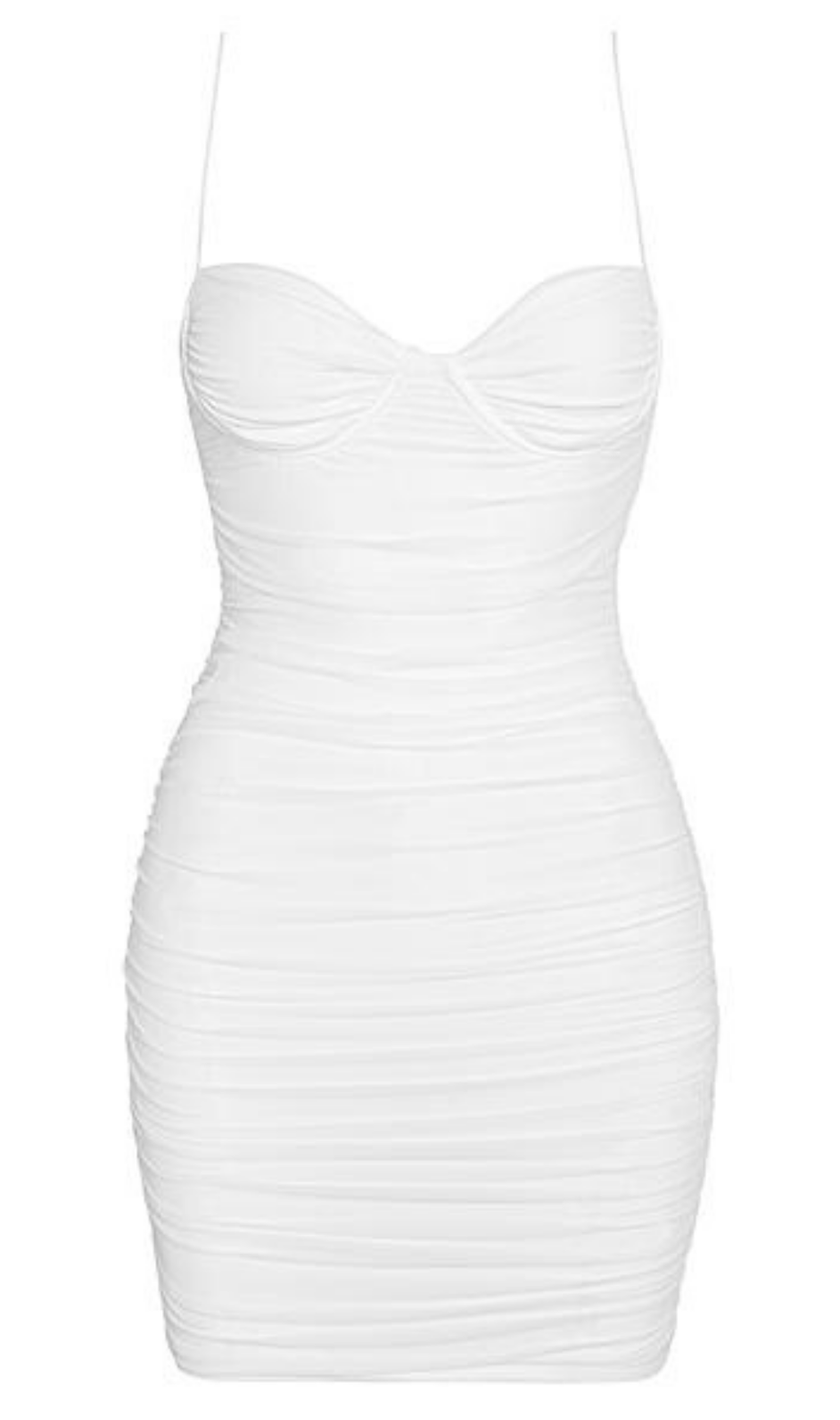 Gerafftes Minikleid in Weiß 