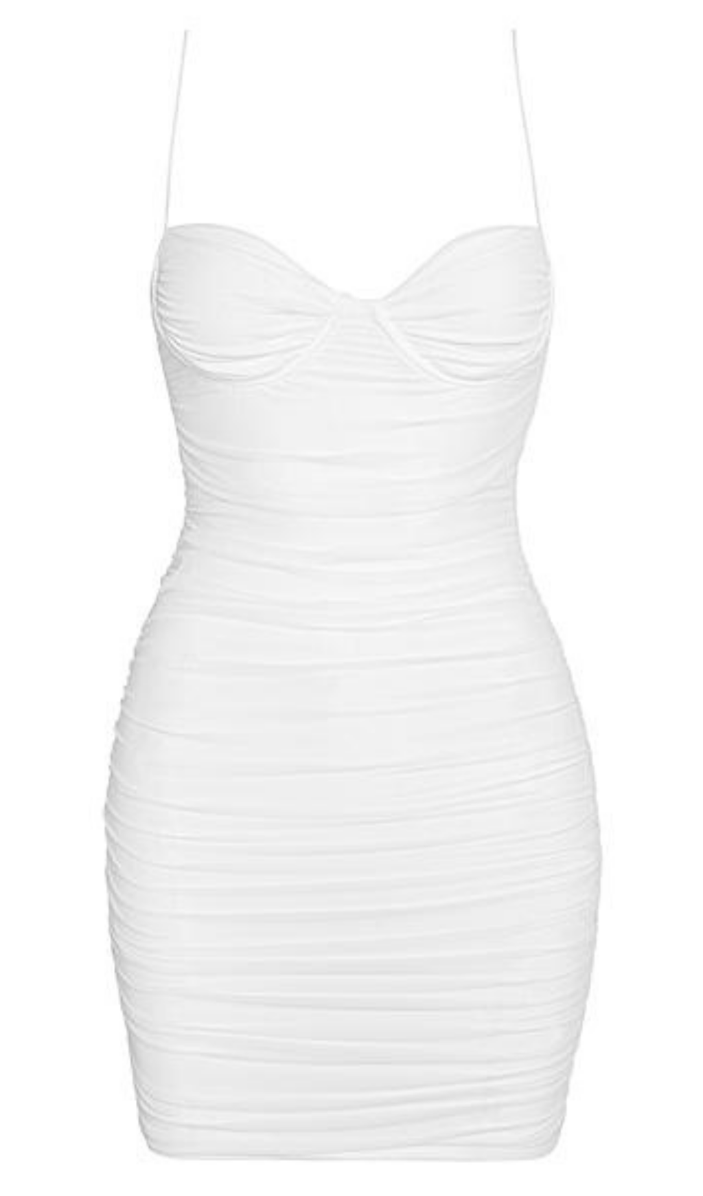 Gerafftes Minikleid in Weiß 