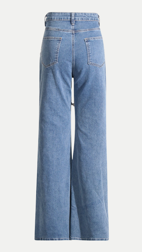 RABIA RHINESTONE JEANS IN BLUE