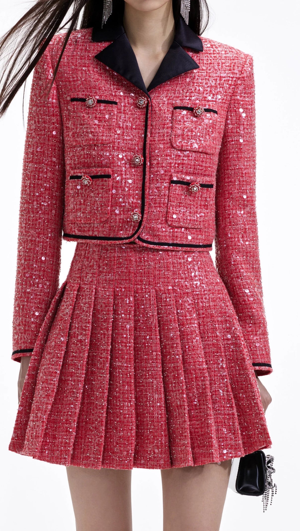 AIIZIE RED BOUCLE MINI SKIRT - product image