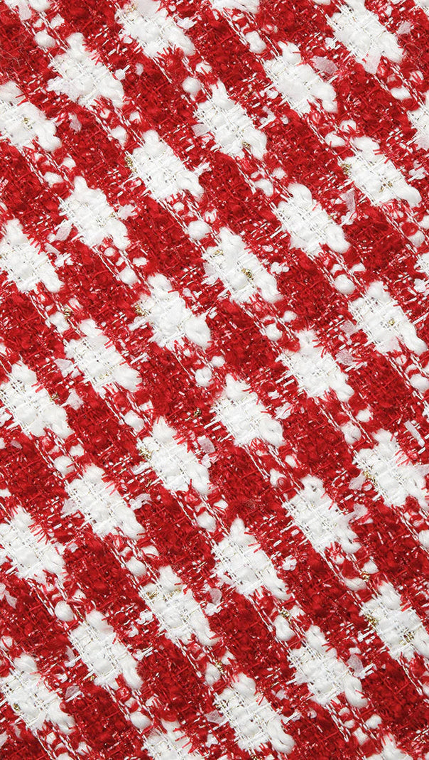 AIIZIE RED CHECK BOUCLE MINI DRESS - product image