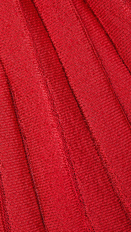 MINI ABITO IN MAGLIA ROSSA CON FIOCCO 