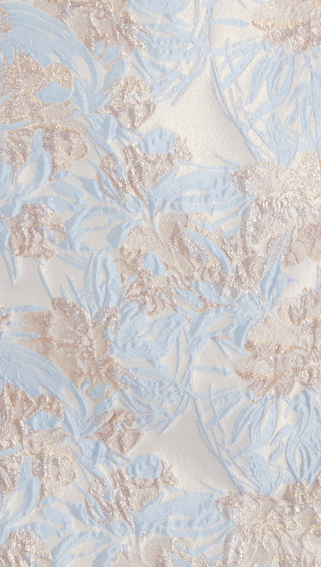 ONE-SHOULDER JACQUARD MINI DRESS IN BLUE-MULTI