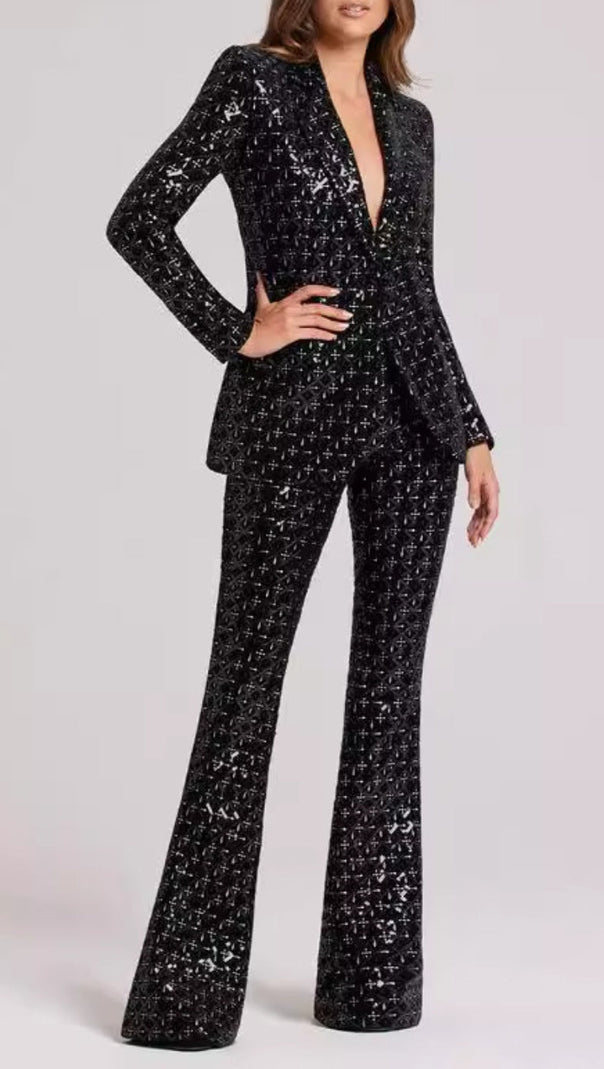 AIIZIE RIZIA SEQUIN BLAZER TWO PIECE SET - product image