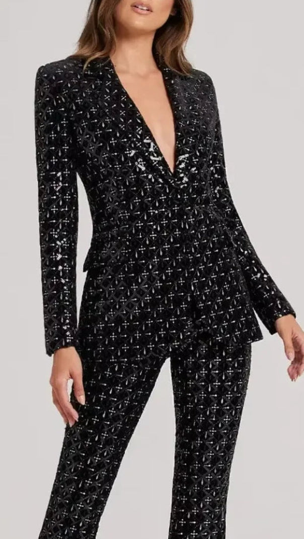 AIIZIE RIZIA SEQUIN BLAZER TWO PIECE SET - product image