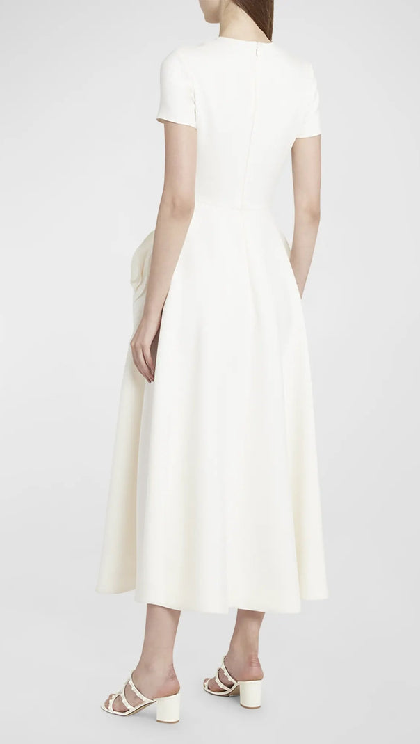 AIIZIE ROSETTE HIP SHORT-SLEEVE MIDI DRESS - product image