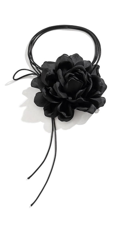 ROSIE BLACK FLOWER MESH CHOKER