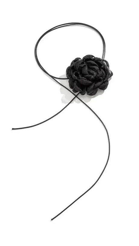 ROSIE BLACK FLOWER MESH CHOKER