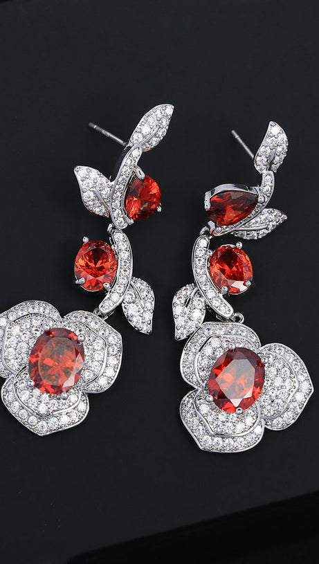 AZORITE ROSE GEM EARRINGS