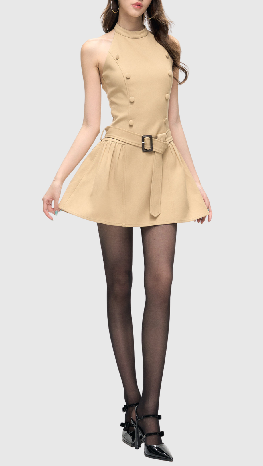 Ryker Buttoned Cape & Mini Dress Set