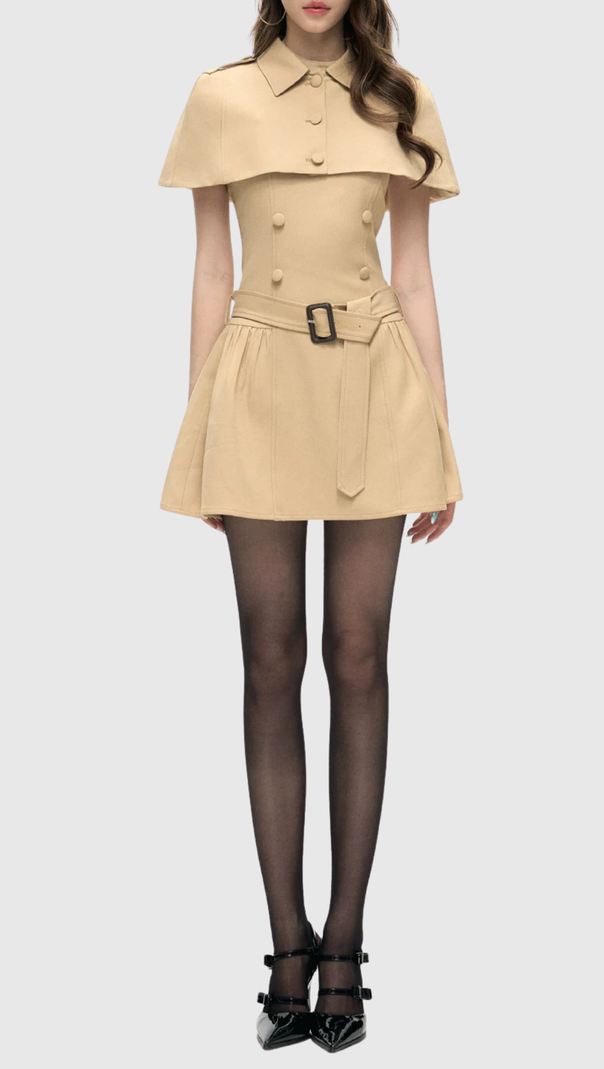 AIIZIE Ryker Buttoned Cape & Mini Dress Set - product image