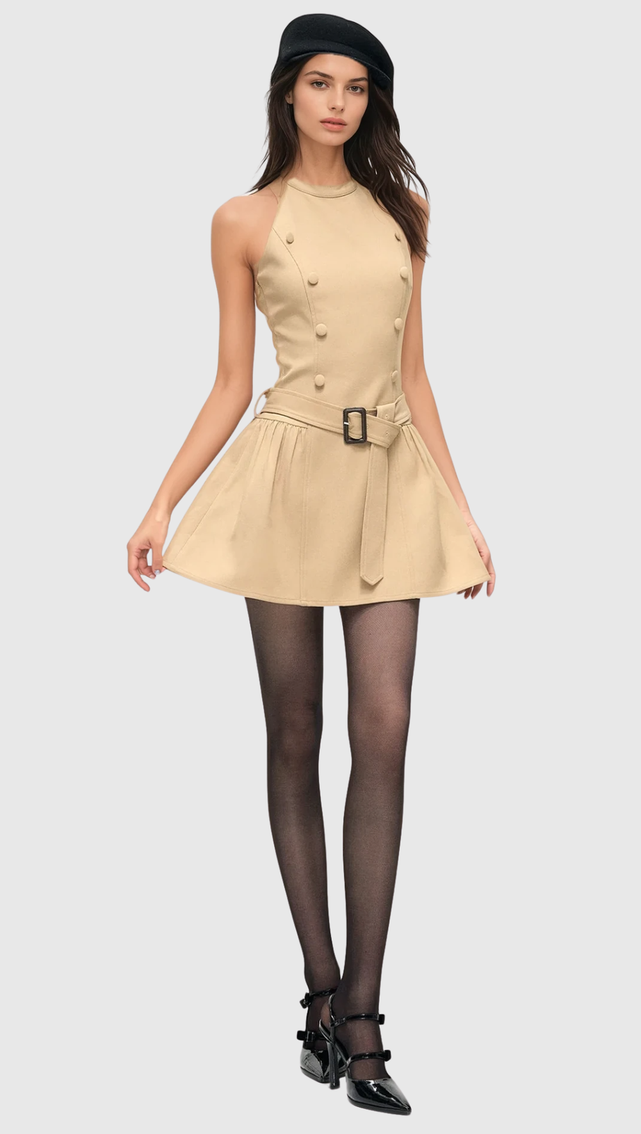 Ryker Buttoned Cape & Mini Dress Set