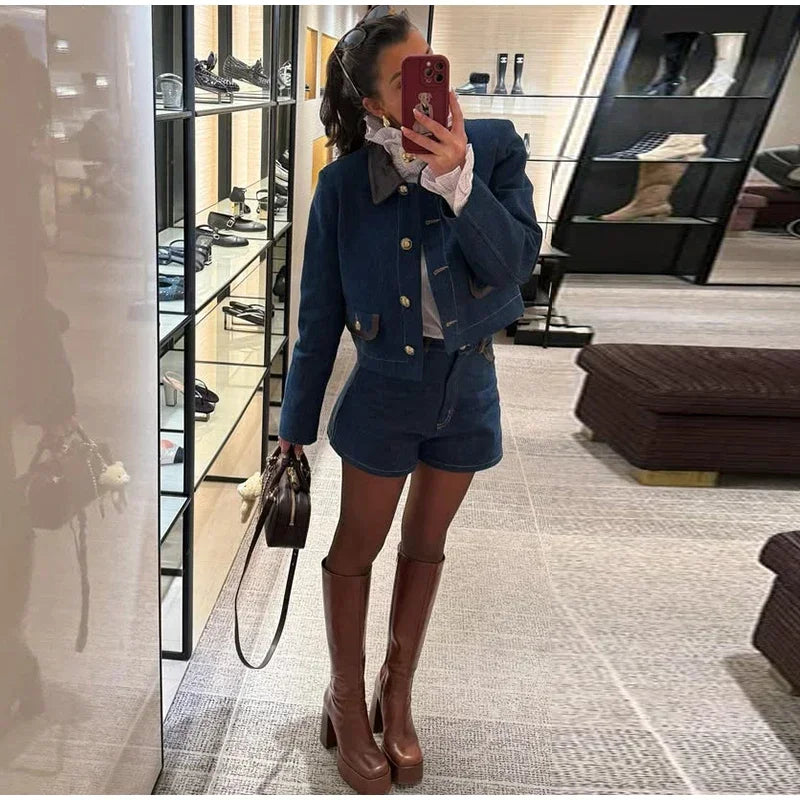 TOSCANE DOUBLE BREASTED BLAZER IN BLUE