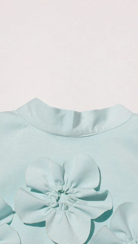 ANNONA GREEN FLOWER EMBELLISHED MAXI DRESS