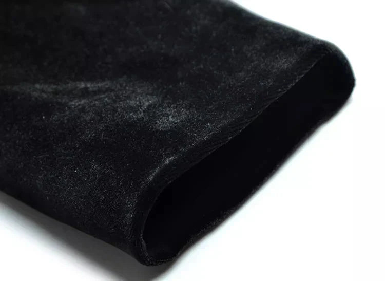 SEQUIN EMBROIDERED VELVET MIDI DRESS IN BLACK