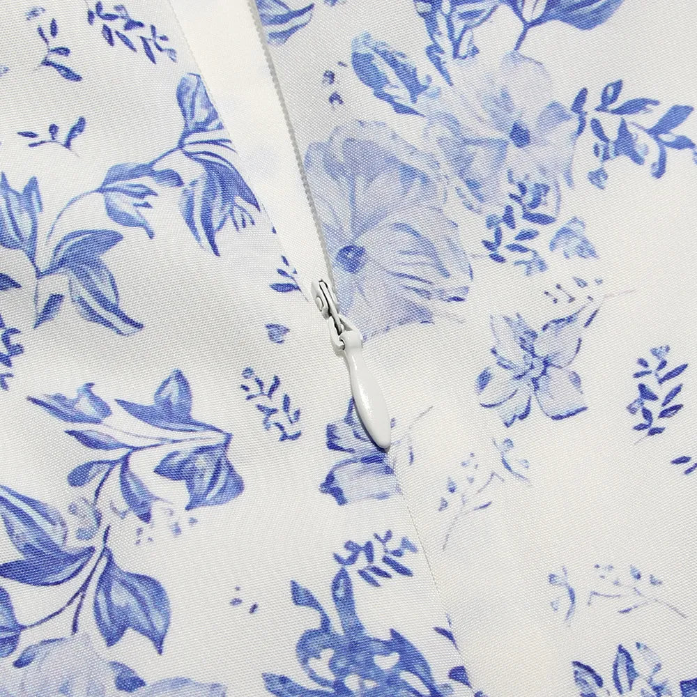 AIIZIE FLORAL PRINTED MIDI DRESS IN BLUE - product image