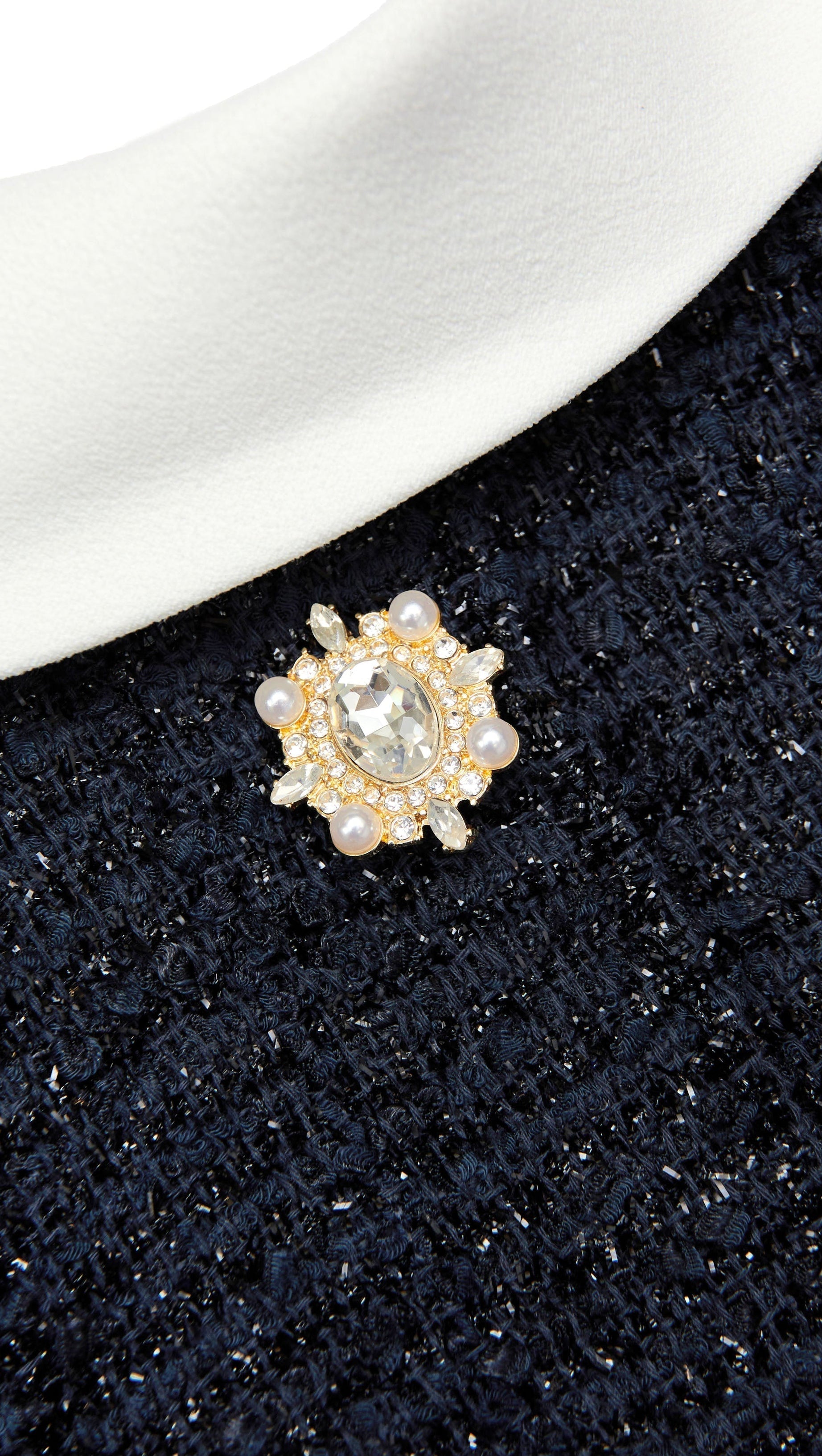 STACEY NAVY BOUCLE LONG SLEEVE MINI DRESS