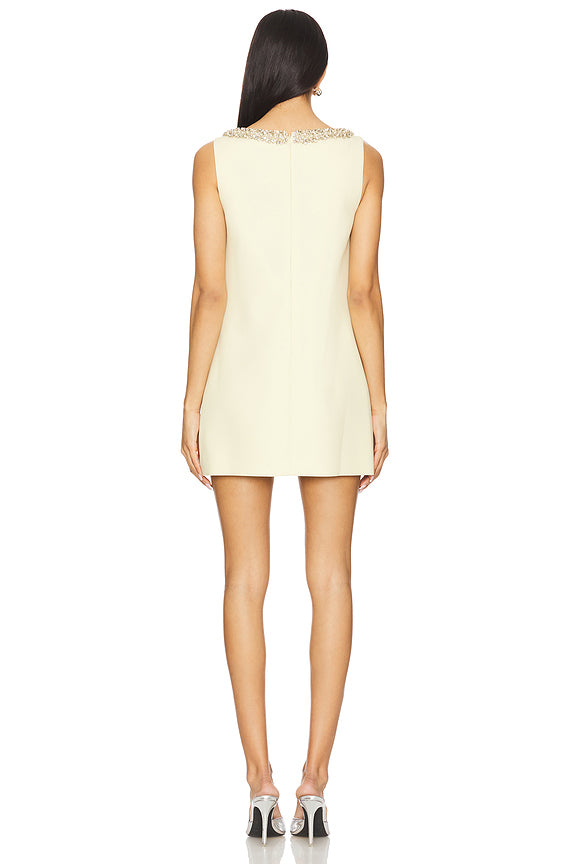 AIIZIE YELLOW CREPE BOW MINI DRESS - product image