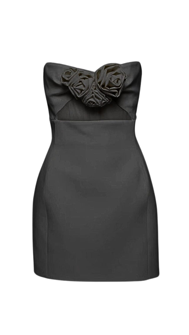 AIIZIE STRAPLESS CUTOUT MINI DRESS IN BLACK - product image