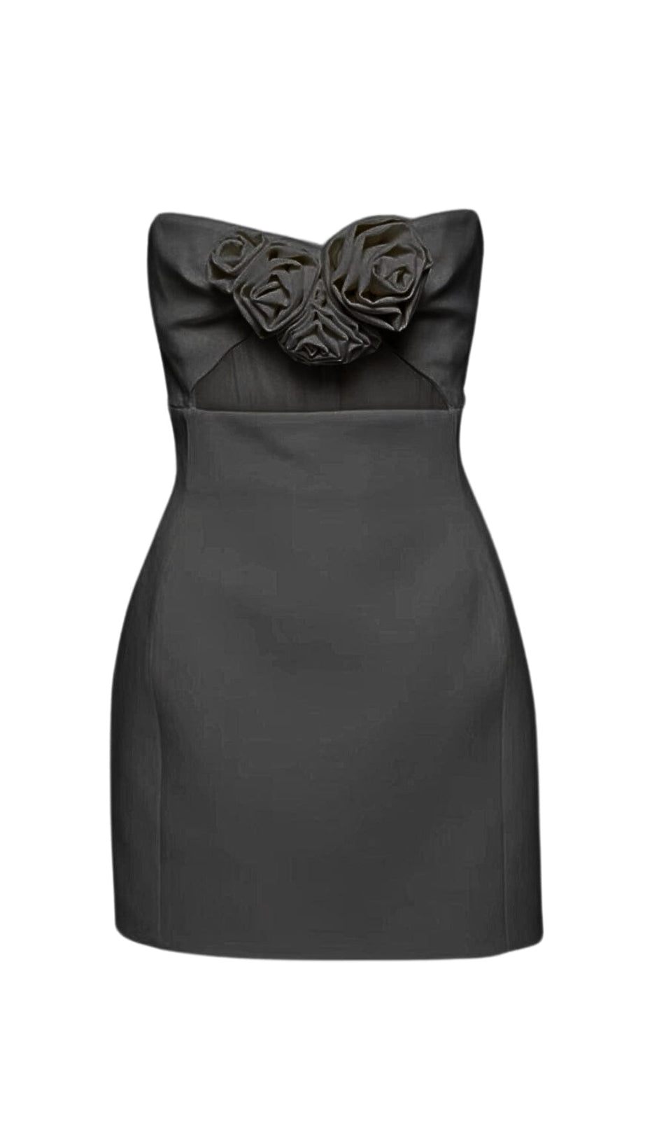STRAPLESS CUTOUT MINI DRESS IN BLACK