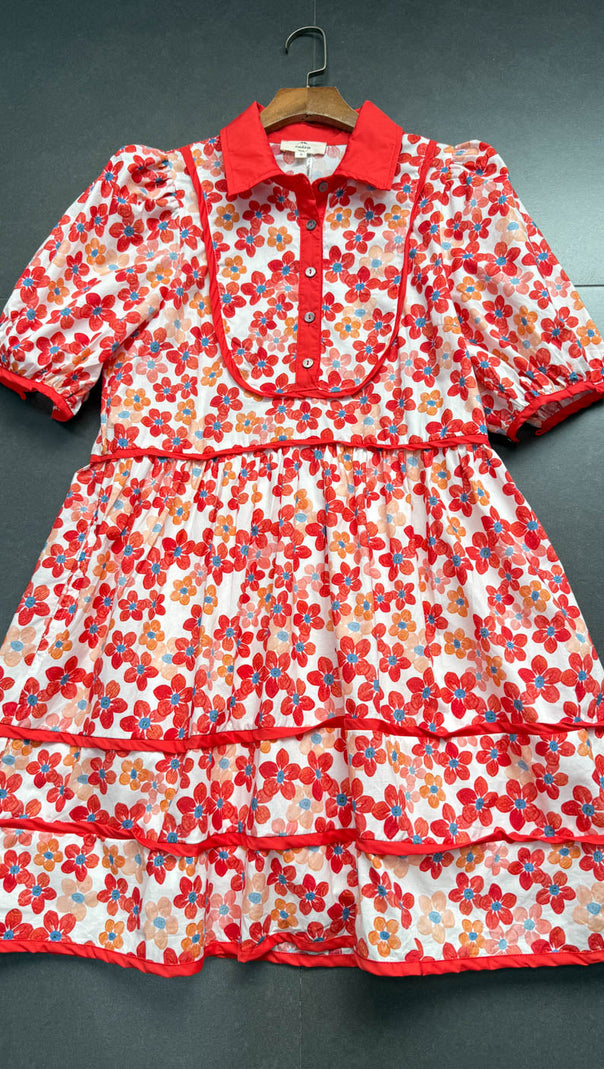 AIIZIE FLORAL PRINT COLLARED MINI DRESS - product image