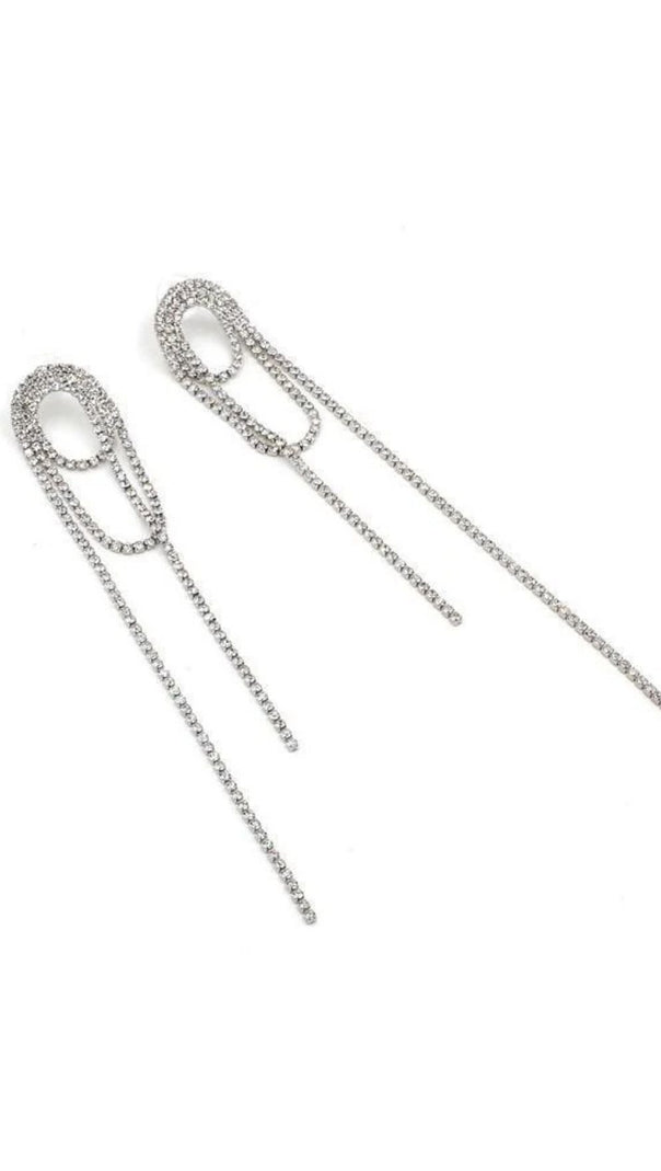 AIIZIE SLIVER DIAMANTE TASSELEARRINGS - product image