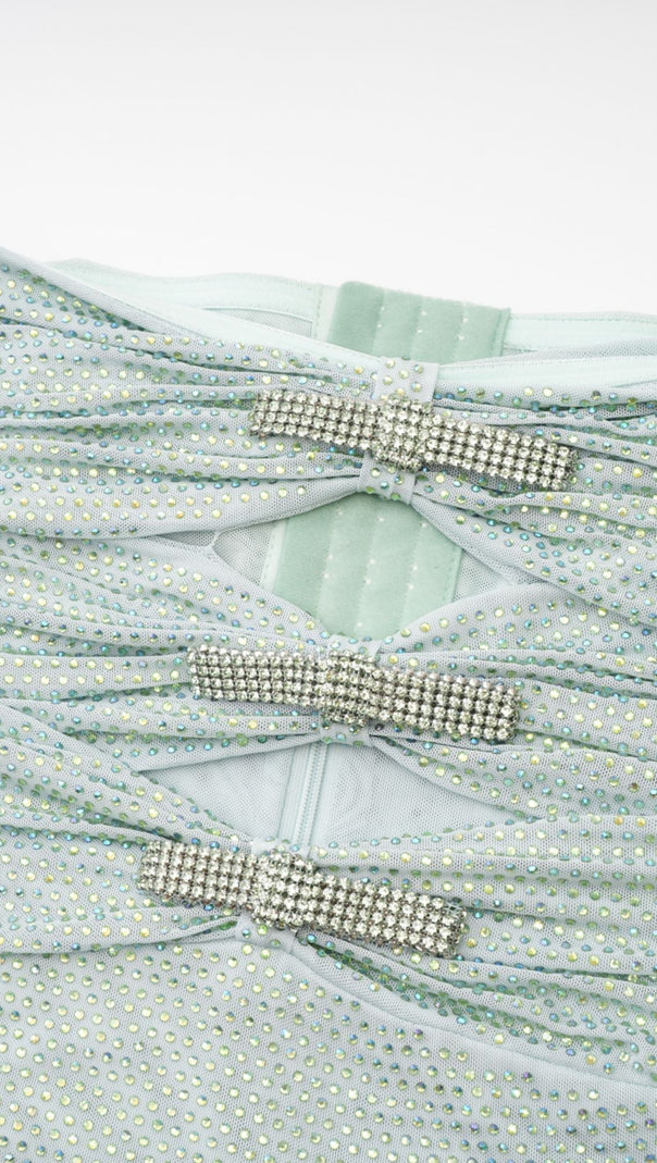 AIIZIE MINT RHINESTONE STRAPLESS MAXI DRESS - product image