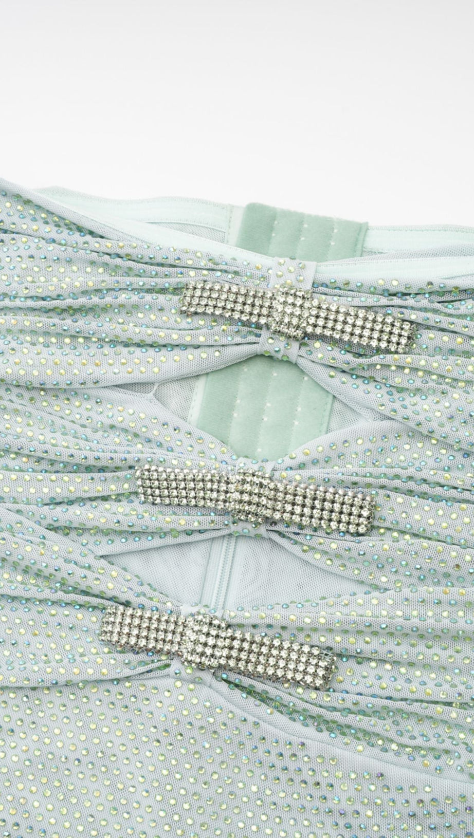 MINT RHINESTONE STRAPLESS MAXI DRESS