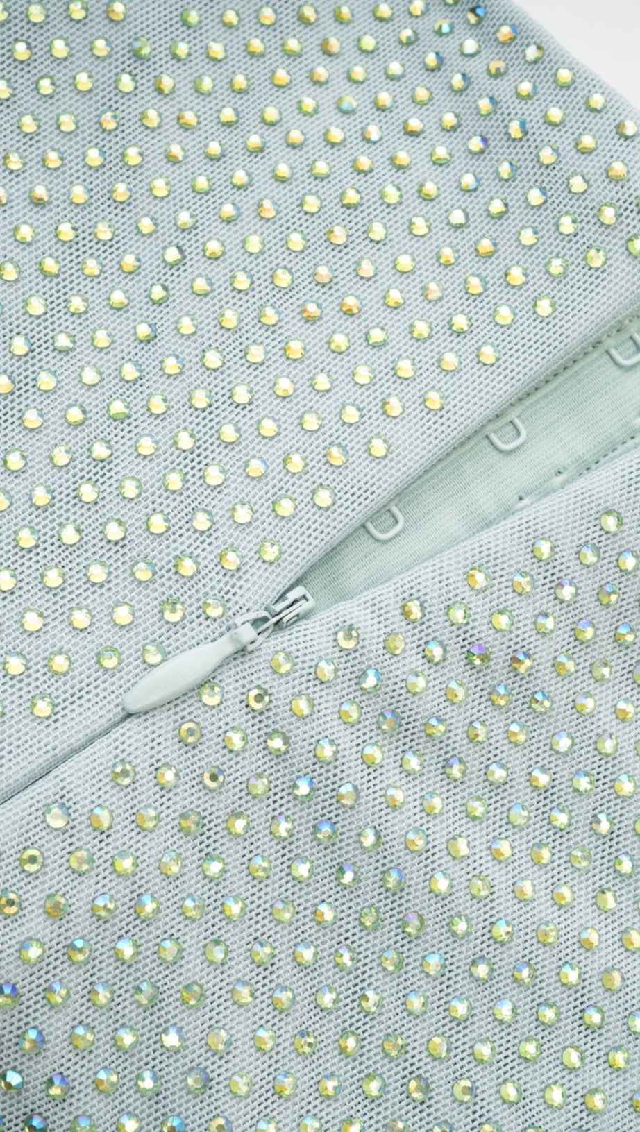 MINT RHINESTONE STRAPLESS MAXI DRESS