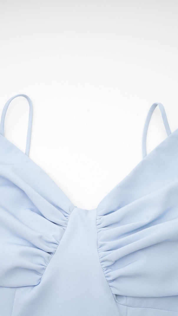 AIIZIE BUTTERFLY SLEEVE MINI DRESS IN BLUE - product image