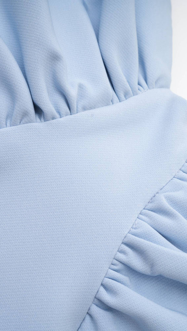 AIIZIE BUTTERFLY SLEEVE MINI DRESS IN BLUE - product image