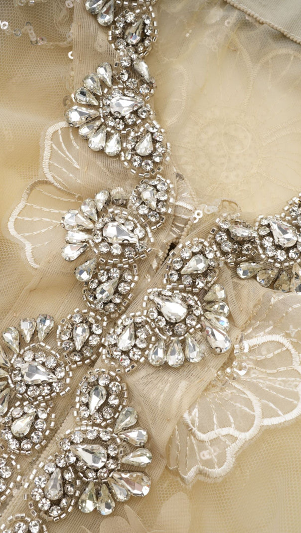 AIIZIE LIANE SEMI-SHEER FLOWER BEADED ORGANZA LIGHT LUXURY JACKET - product image
