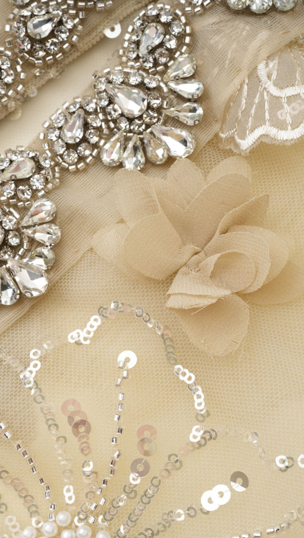 AIIZIE LIANE SEMI-SHEER FLOWER BEADED ORGANZA LIGHT LUXURY JACKET - product image
