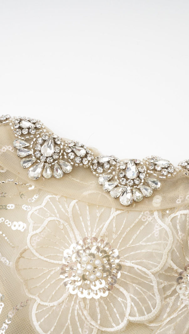 AIIZIE LIANE SEMI-SHEER FLOWER BEADED ORGANZA LIGHT LUXURY JACKET - product image