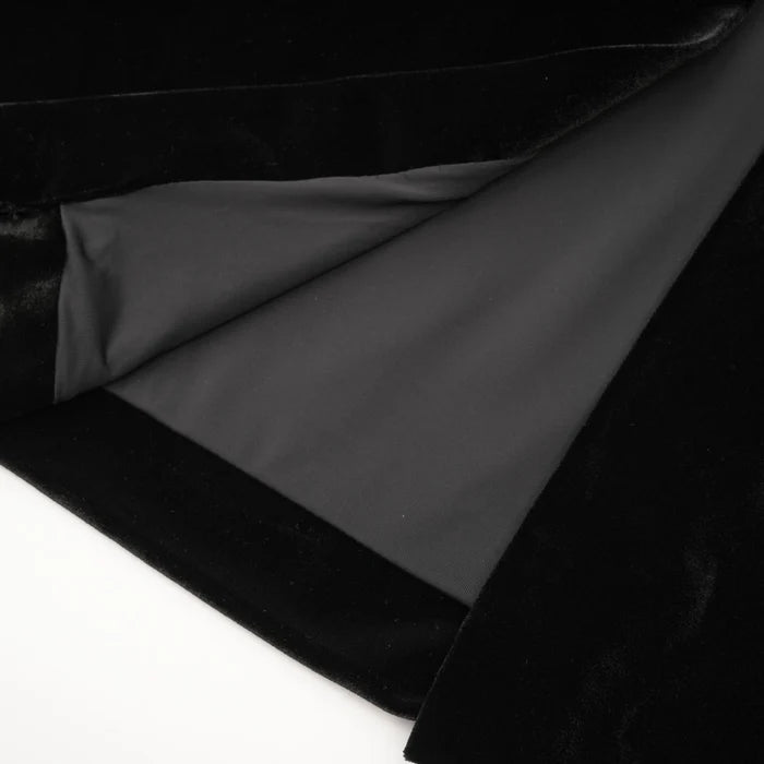 VELVET FAUX PEARL SLEEVELESS MIDI DRESS