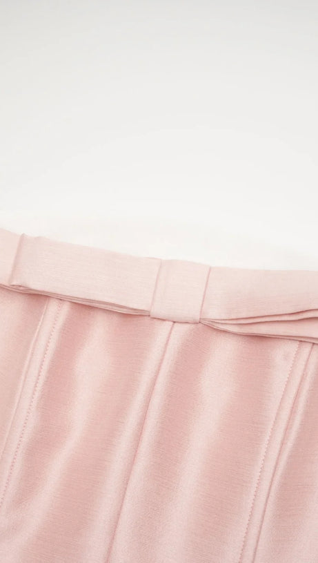 PINK BOWKNOT TOP SKIRT SET
