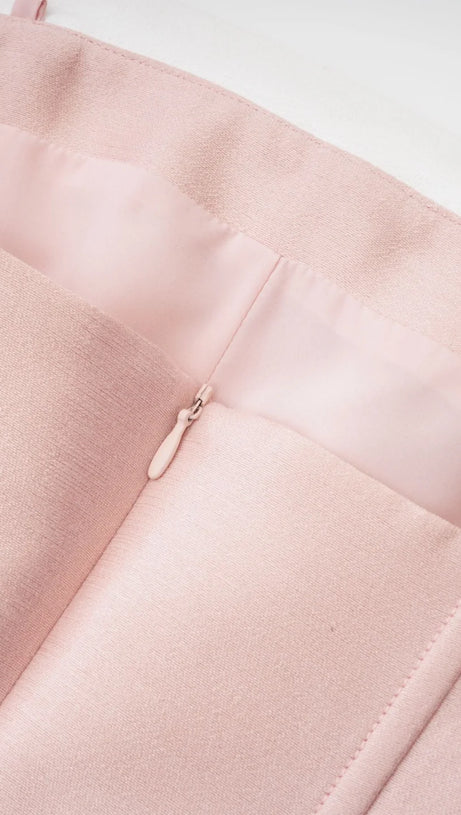 PINK BOWKNOT TOP SKIRT SET