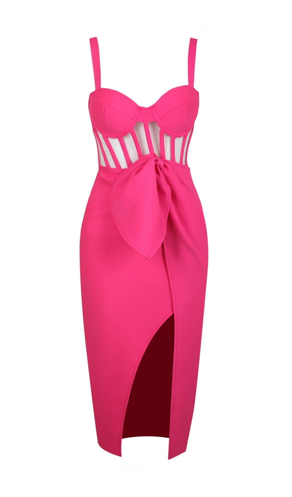 Geteiltes Bandage-Midikleid in Rot