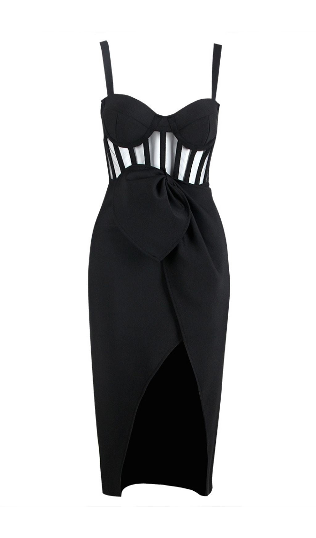 Geteiltes Bandage-Midikleid in Rot