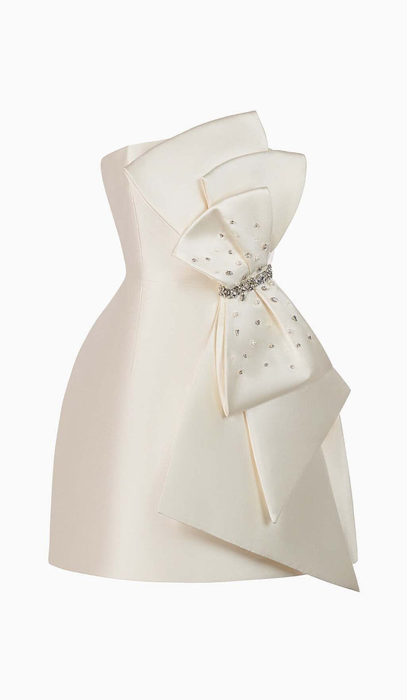 STRAPLESS BOW MINI DRESS